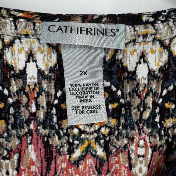 Catherines top 2x tunic oversized  fall plus office business casual workwear - Picture 5 of 6